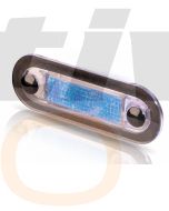 Hella 95968060 LED Wide Rim Rectangular Courtesy Step Lamp - Clear Lens, (Blue Light)