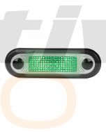 Hella 95951015 LED Narrow Rim Rectangular Courtesy Lamp - Clear Lens, (Green Light)