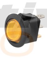 Hella Compact Off-On Rocker Switch - Amber Illuminated, 12V (4445)