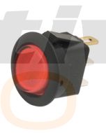 Hella Compact Off-On Rocker Switch - Red Illuminated, 12V (4446)