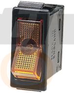 Hella 4430 Off-On Rocker Switch - Amber Illuminated, 12V