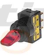 Hella Off-On Toggle Switch - Red Illuminated, 12V (4421)