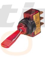 Hella 4433 Off-On Toggle Switch - Red Illuminated, 12V